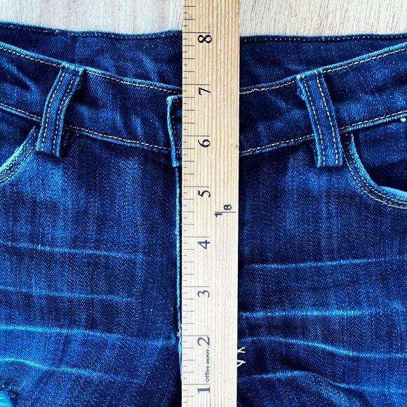 KSUBI SUPER SKINNY ZIP HEM LOW RISE WOMEN’S JEANS sz 27 Destructed Denim - Picture 13 of 15